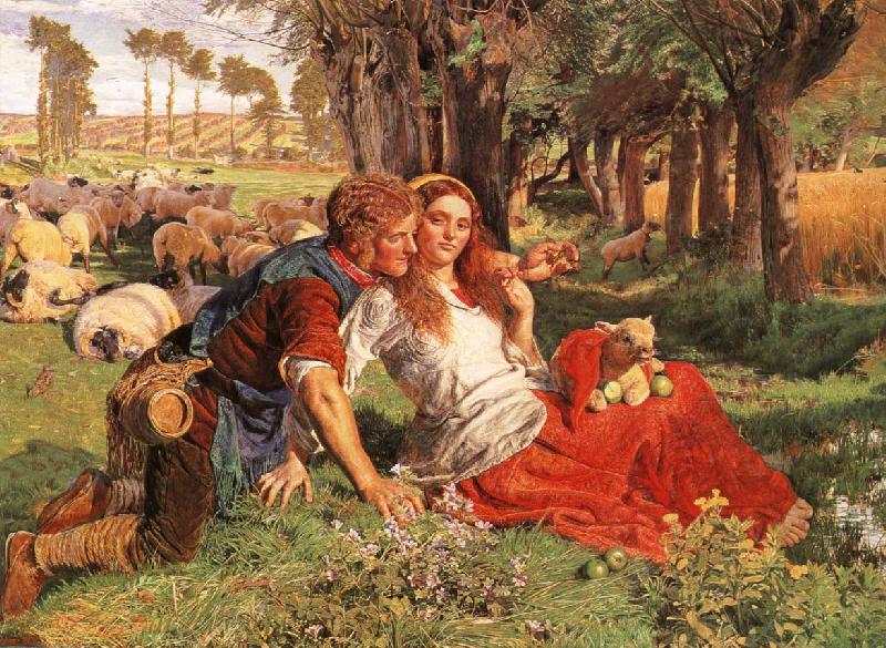 William Holman Hunt The Hireling Shepherd oil painting image